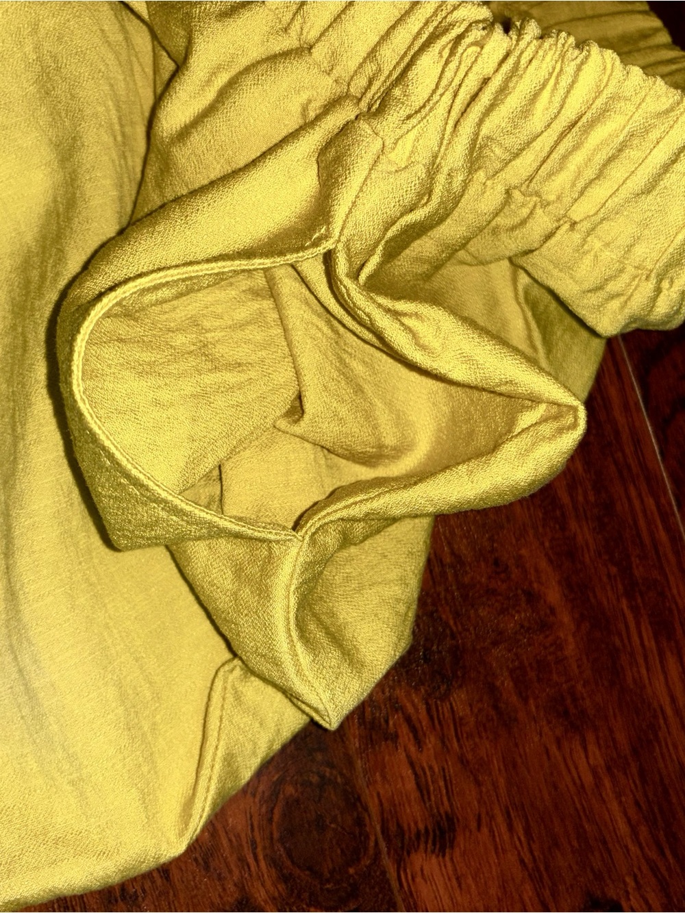 Sincerely Jules Yellow Wide Leg Pants Lightweight Elastic Waist Linen Style - Picture 7 of 9